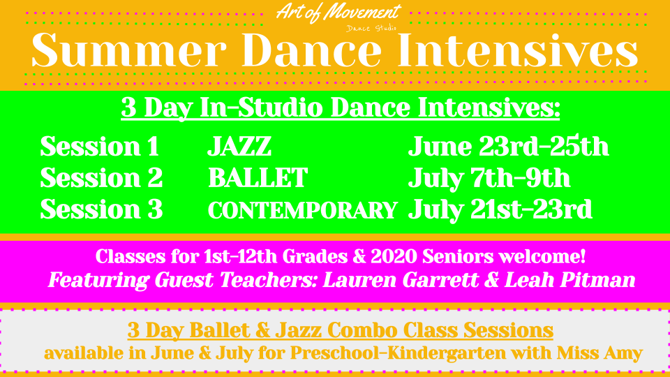 In Studio Summer Dance Intensives
