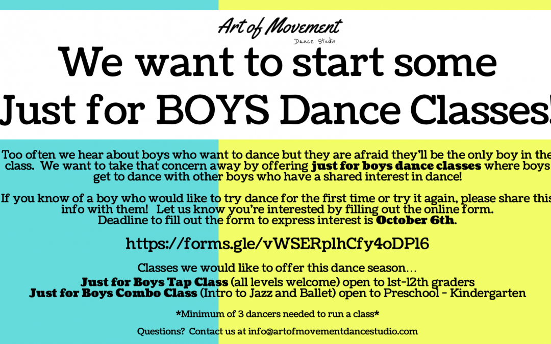 Just for BOYS Dance Classes!