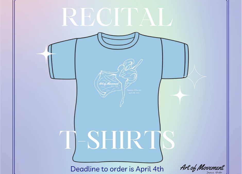 Recital Shirts & AMDS Apparel Orders